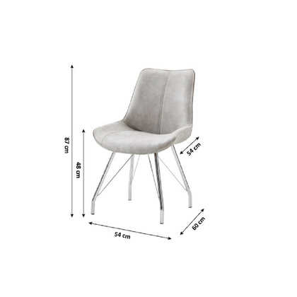 Scaun de conferință Monica, Design exclusiv, cu baza cromata, tapițerie din țesătură  material textil cu efect de piele întoarsă/crom