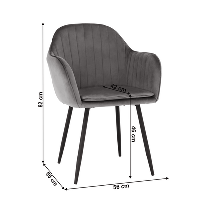 Scaunul vizitatorului Tabita, picioare negre, țesătură gri deschis, roz, verde, crem