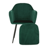 Scaunul vizitatorului Tabita, picioare negre, țesătură gri deschis, roz, verde, crem